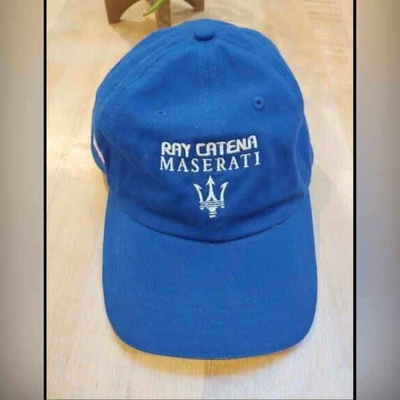 Maserati Ray Catena Trident Baseball Cap Hat Adjustable one size Blue Otto - Picture 1 of 6